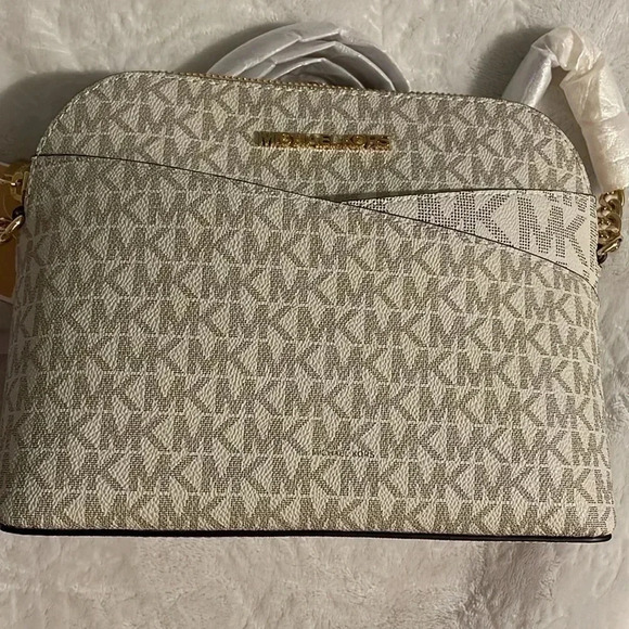 Michael Kors Small Handbag White and Khaki NWT - Picture 12 of 12
